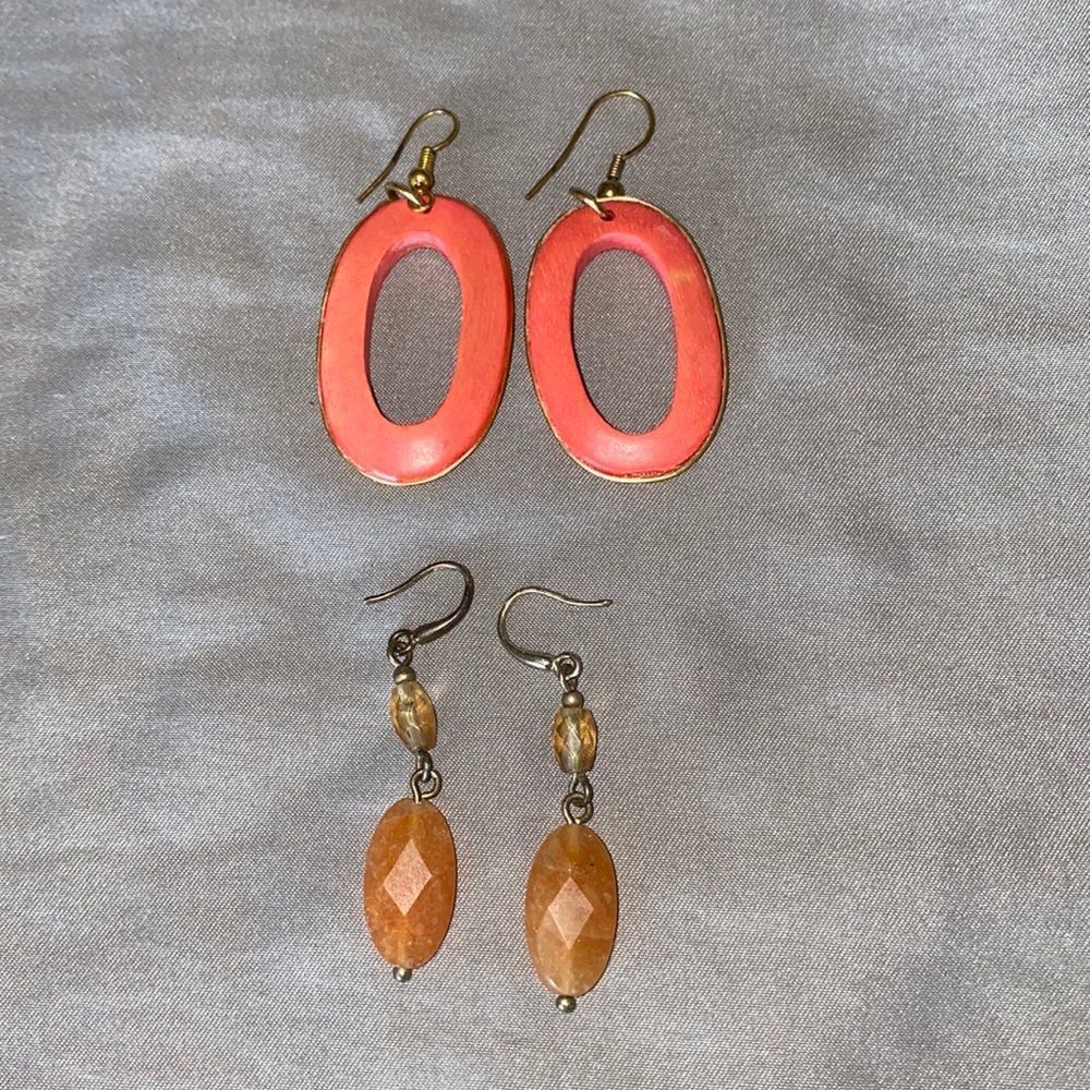 2 pairs of Citrine earrings